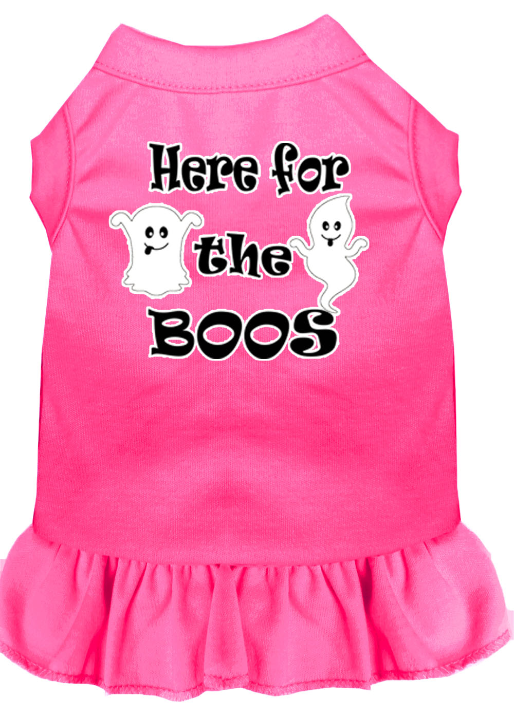 Here for the Boos Screen Print Dog Dress Bright Pink XXL